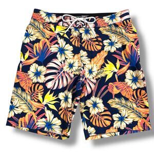 No Boundaries Mens Board Shorts Swim Trunk Swimsuit Tropical Floral Print Sz 32